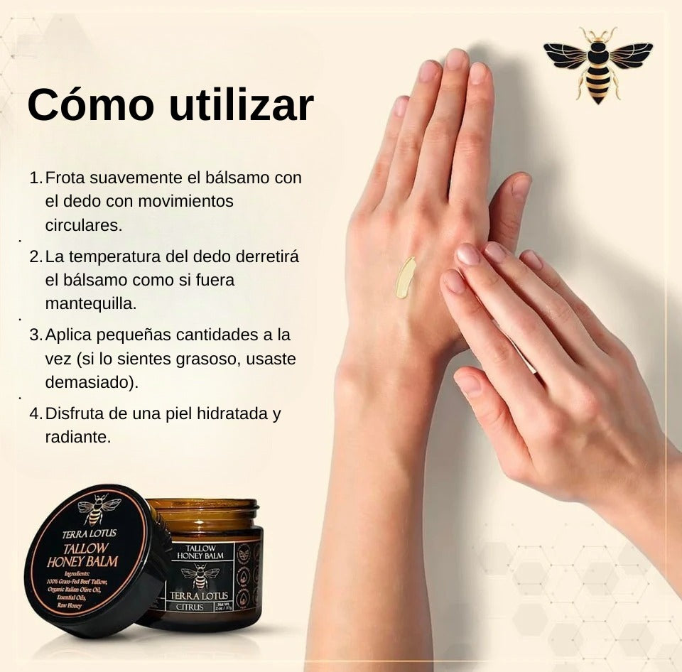 Bálsamo Natural Sanador de Piel con Miel y Sebo