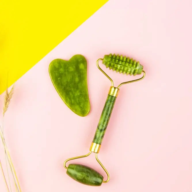 Rodillo de Jade con Púas & Gua Sha